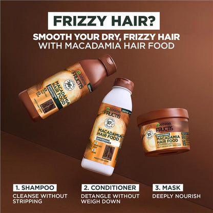 Dầu gội Garnier Fructis Hair Food Smoothing Macadamia dành cho tóc hư tổn 350ml 