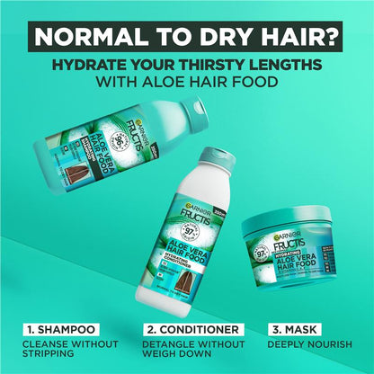 Dầu xả Garnier Fructis Hair Food Hydrating Aloe Vera dành cho tóc thường 350ml 
