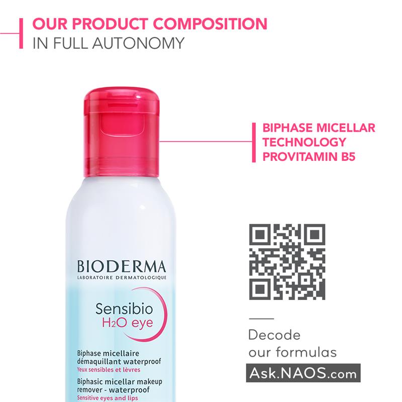 Bioderma Sensibio H2O Eye Biphasic Micellar Makeup Remover for Sensitive Skin 125ml