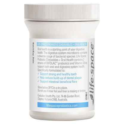 Life-Space Probiotic Chewables + Oral Health 30 Tablets