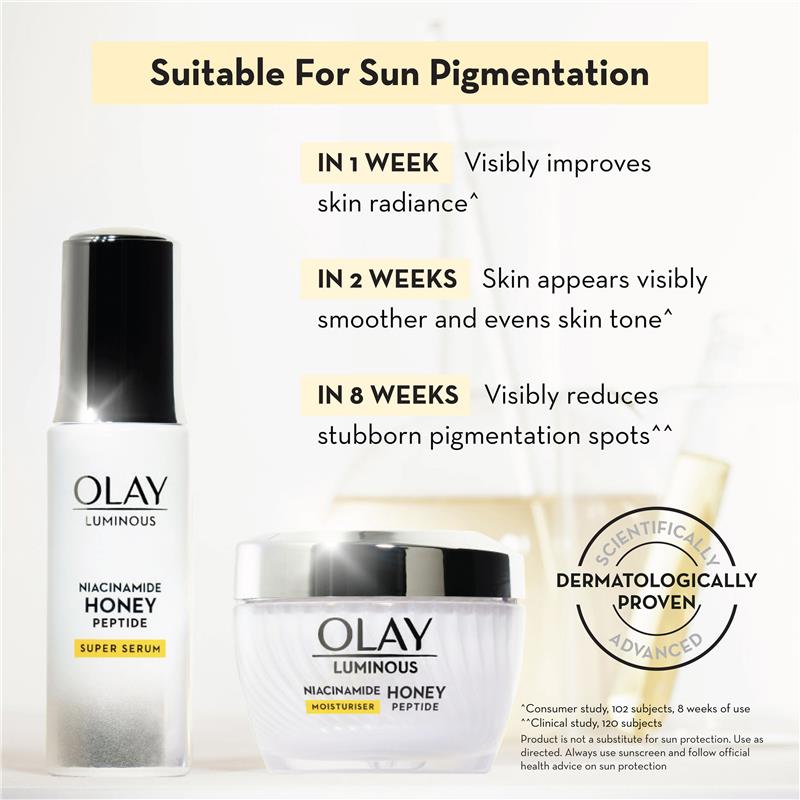 Olay Luminous Niacinamide Honey Peptide Moisturiser 50g