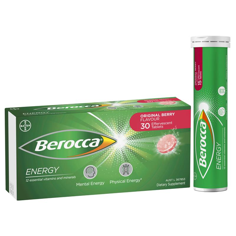 Berocca Energy Original Berry 30 Effervescent Tablets