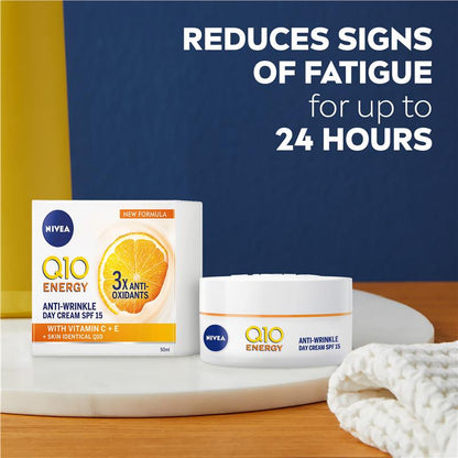 NIVEA Q10 Power + Vitamin C Energy Face Moisturiser SPF15 50ml