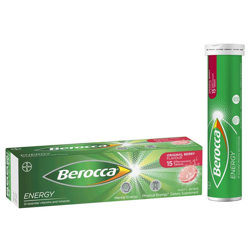 Berocca Energy Original Berry 15 Effervescent Tablets