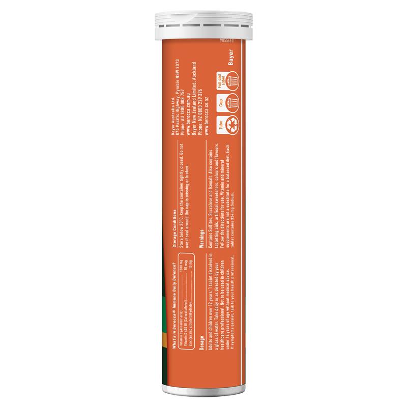 Berocca Immune Daily Defence Orange 60 Viên Sủi Bọt Size Độc Quyền 