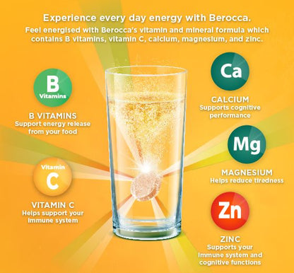 Berocca Energy Mango And Orange 60 Viên Sủi Bọt Size Độc Quyền 