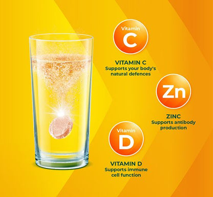 Berocca Immune Daily Defence Orange 60 Viên Sủi Bọt Size Độc Quyền 