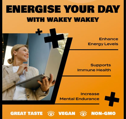 Wakey Wakey Caffeine Plus Immunity Effervescent Orange Flavour 17 Tablets