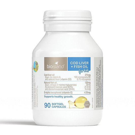 Bio Island 儿童鳕鱼肝油 90 粒胶囊