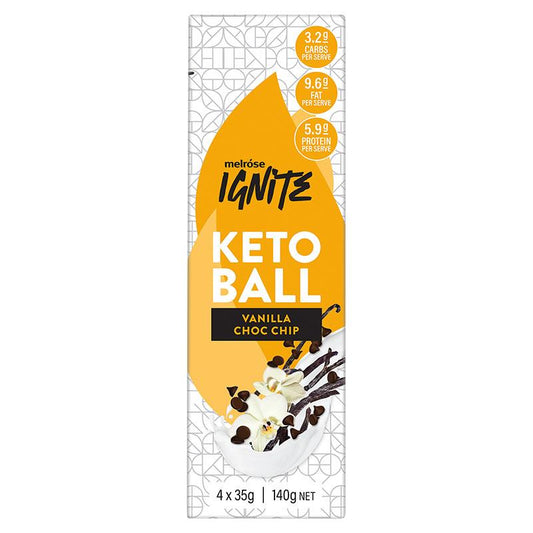 Melrose Ignite Keto Ball Vanilla Choc Chip 4 Gói 35g 