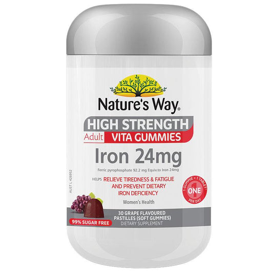 Kẹo dẻo Nature's Way Adult Vita Gummies bổ sung sắt cường độ cao 30 viên 