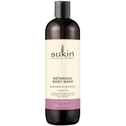 Sukin 植物沐浴露 佛手柑和广藿香 500ml 