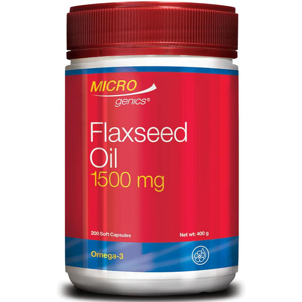 Microgenics Flaxseed Oil 1500mg 200 Capsules – Pill Plus Australia