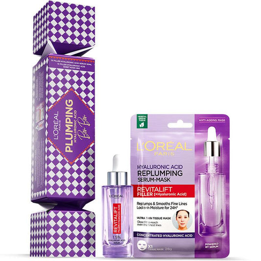 L'Oreal Paris Plumping Hyaluronic Acid Face Mask and Serum Bon Bon Duo