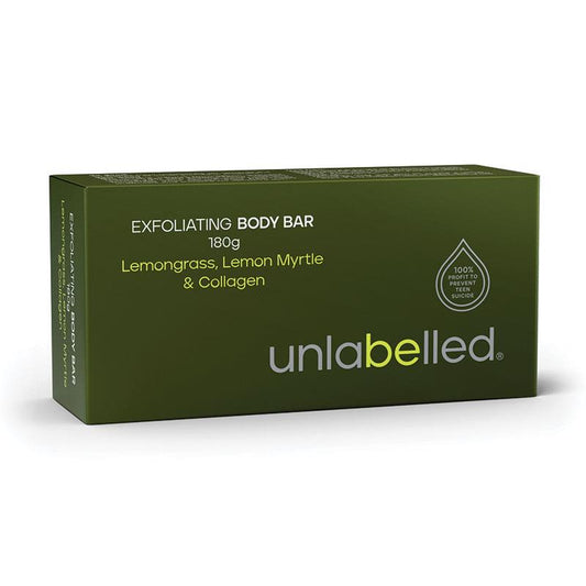 Unlabelled Exfoliating Lemongrass Lemon Mrytle & Collagen Body Bar 180g