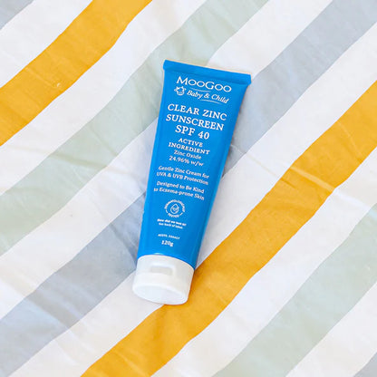 MooGoo Baby And Child Clear Zinc Sunscreen SPF40 120g