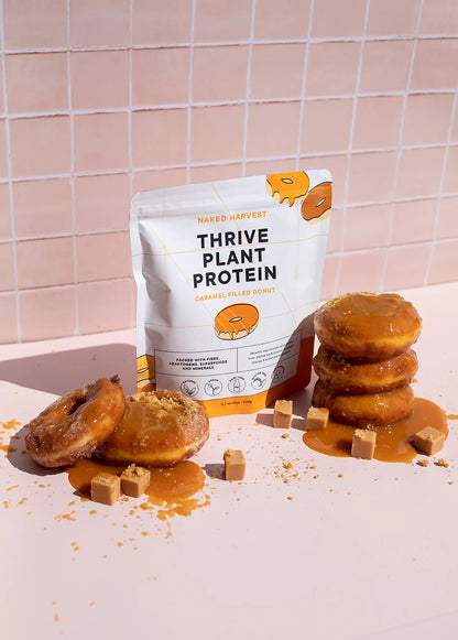Protein thực vật làm từ bánh rán nhân caramel Naked Harvest 