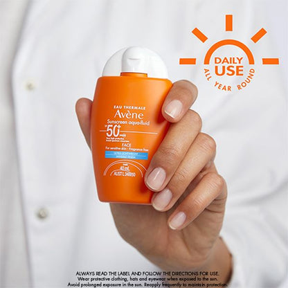 Avene Sunscreen Aqua-fluid SPF50+ 40ml - For Sensitive Skin