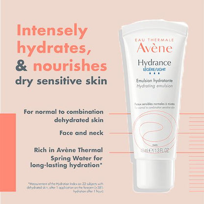 Avene Hydrance 轻盈保湿乳液 40ml - 适用于缺水肌肤的保湿霜