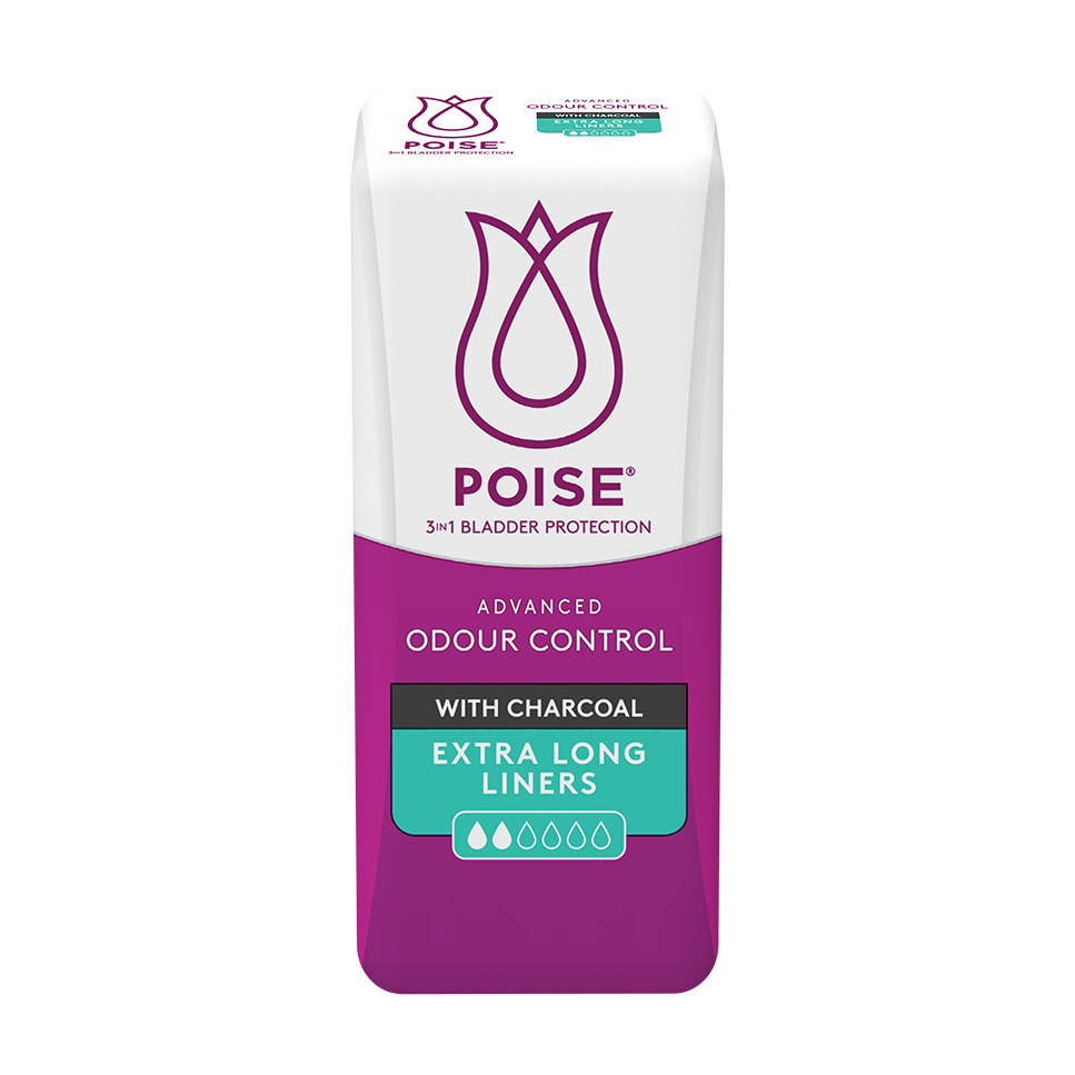 Poise Charcoal Extra Long Liner 20