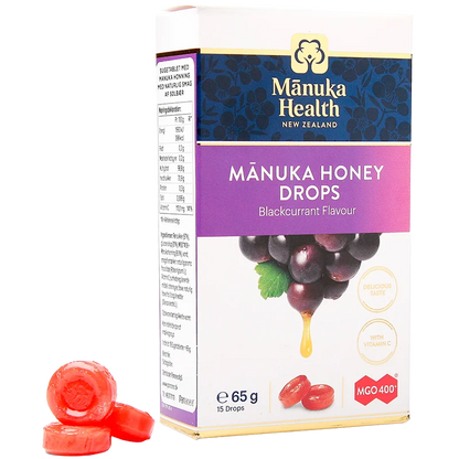 Manuka Health Manuka Honey Drops Blackcurrant 15 Pack 65g