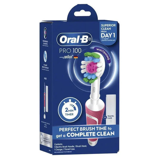 Oral B Pro 100 3D White Polish Power Toothbrush Pink