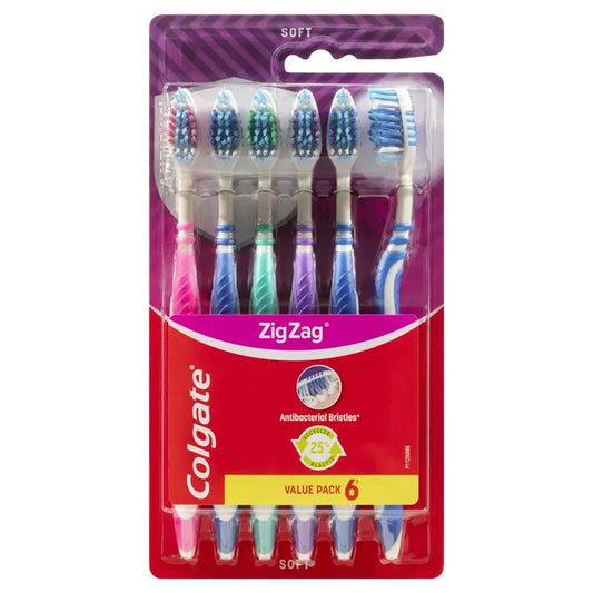 Colgate Zig Zag Deep Interdental Clean Toothbrush Soft Value 6 Pack
