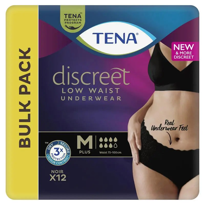 Tena Pants Discreet Black Medium 12 Pack