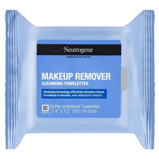 Khăn lau tẩy trang Neutrogena Makeup Remover Cleansing Towelettes Wipes 25 gói 