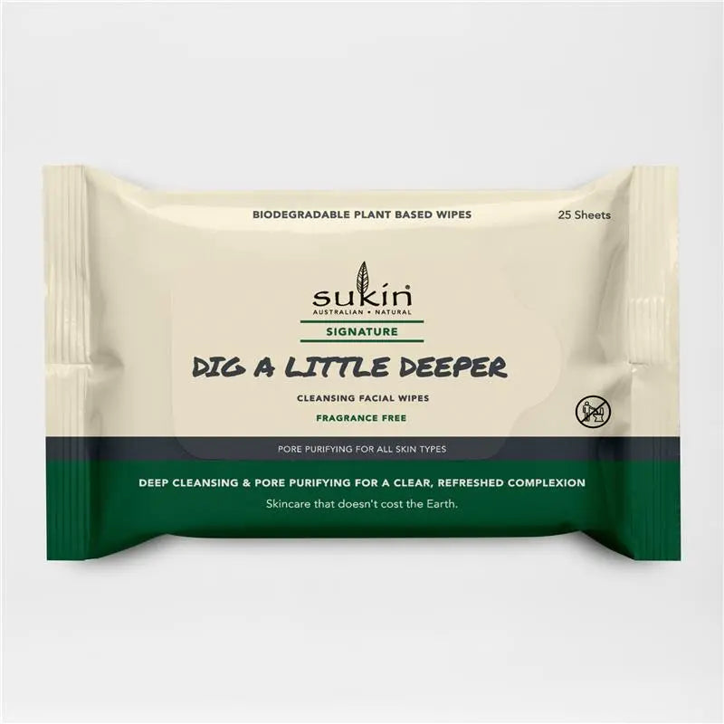 Sukin Signature Dig A Little Deeper Pore Purifying Wipes 25 Pack